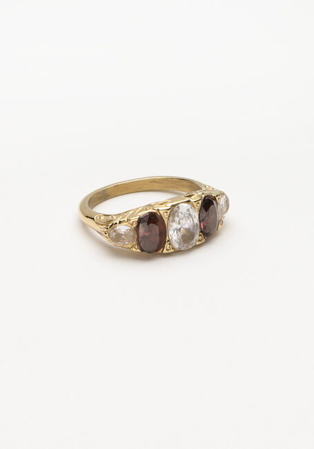 Goldfarbig NOTRE-V Ring RING STENEN - large