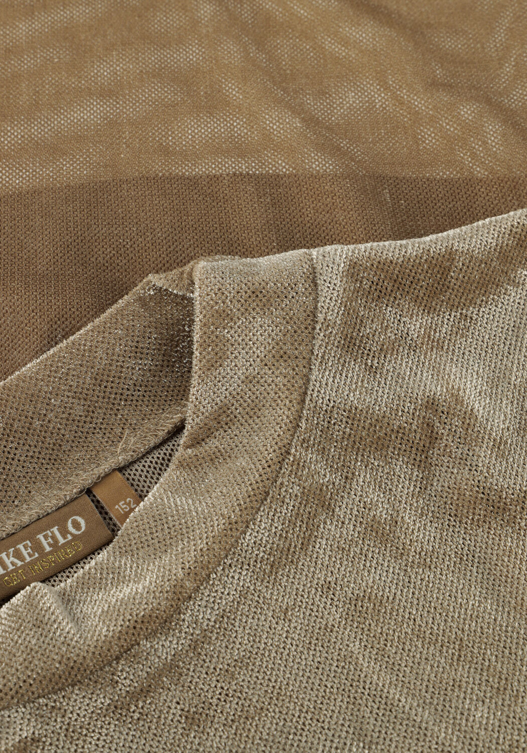 Sand LIKE FLO Top ELINA FLO VELVET MESH TOP - large