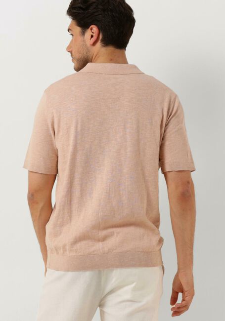 Orangene SELECTED HOMME Polo-Shirt SLHBERG LINEN SS KNIT OPEN POLO - large