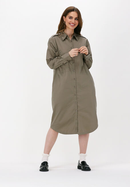 Khaki LEVETE ROOM Midikleid ISLA SOLID 44 DRESS - large