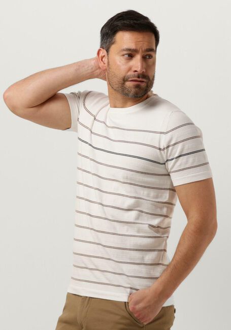 Weiße DSTREZZED T-shirt CREW S/S COTTON STRUCTURE STRIPE - large