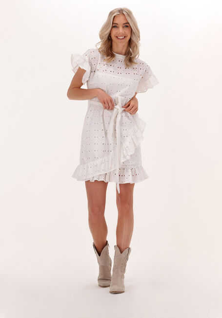 Weiße COLOURFUL REBEL Minikleid JAGGER BRODERIE ANGLAISE RUFFLE MINI DRESS - large