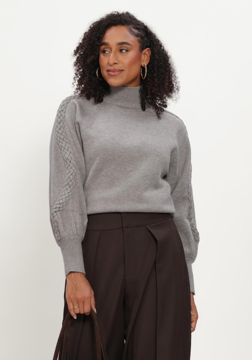 Graue MINUS Pullover MSVERA HIGH NECK KNIT PULLOVER - large