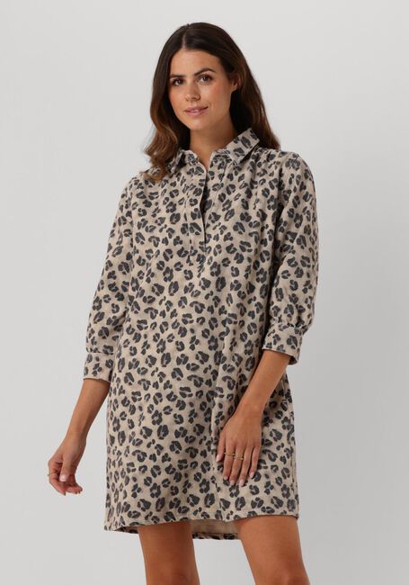 Braune BY-BAR Midikleid FLYNTH CHEETAH DRESS - large