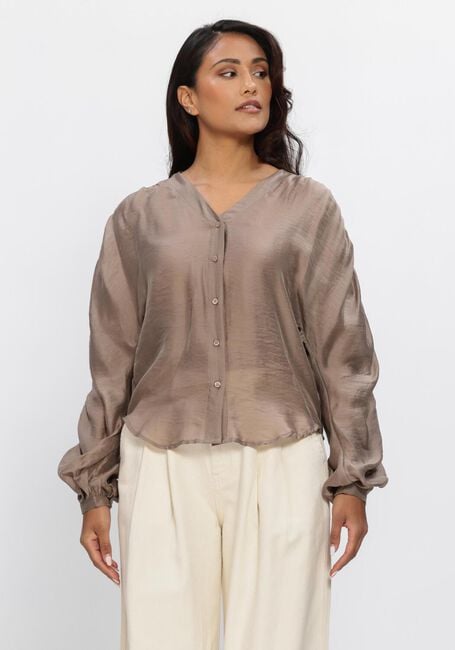 Taupe MSCH COPENHAGEN Blusen MSCHRAMONA RIKKELIA VOLUME SHIRT - large