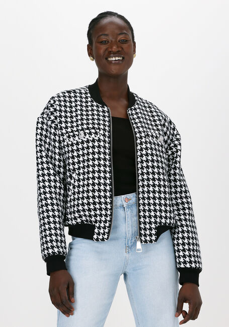 Schwarze COLOURFUL REBEL Jack LIZZY DOGTOOTH BOMERJACKET - large