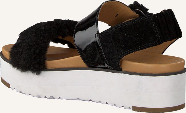 Schwarze UGG Flache Sandalen FLUFF CHELLA Schwarze UGG Flache Sandalen FLUFF CHELLA - large