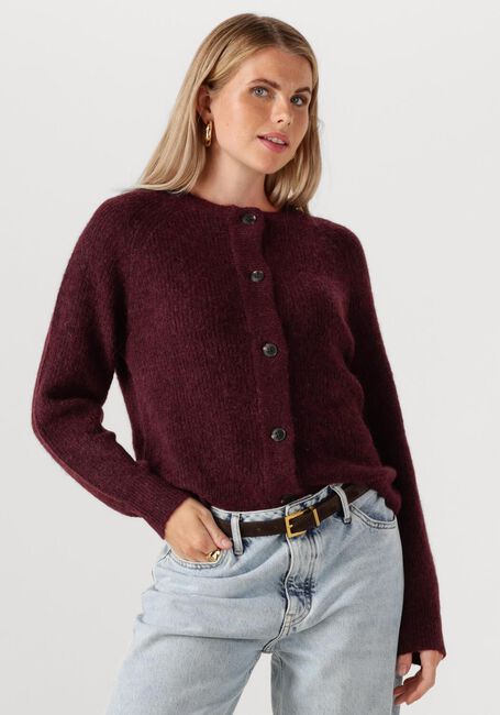 Bordeaux SELECTED FEMME Strickjacke SLFLULU LS KNIT SHORT CARDIGAN - large
