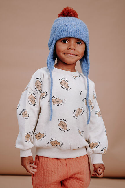 Beige Sproet & Sprout Sweatshirt SWEATSHIRT POCKET COOKIES PRINT - large