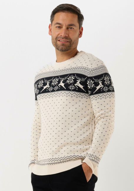 Weiße SELECTED HOMME Pullover SLHNEWDEER LS KNIT CREW NECK W - large