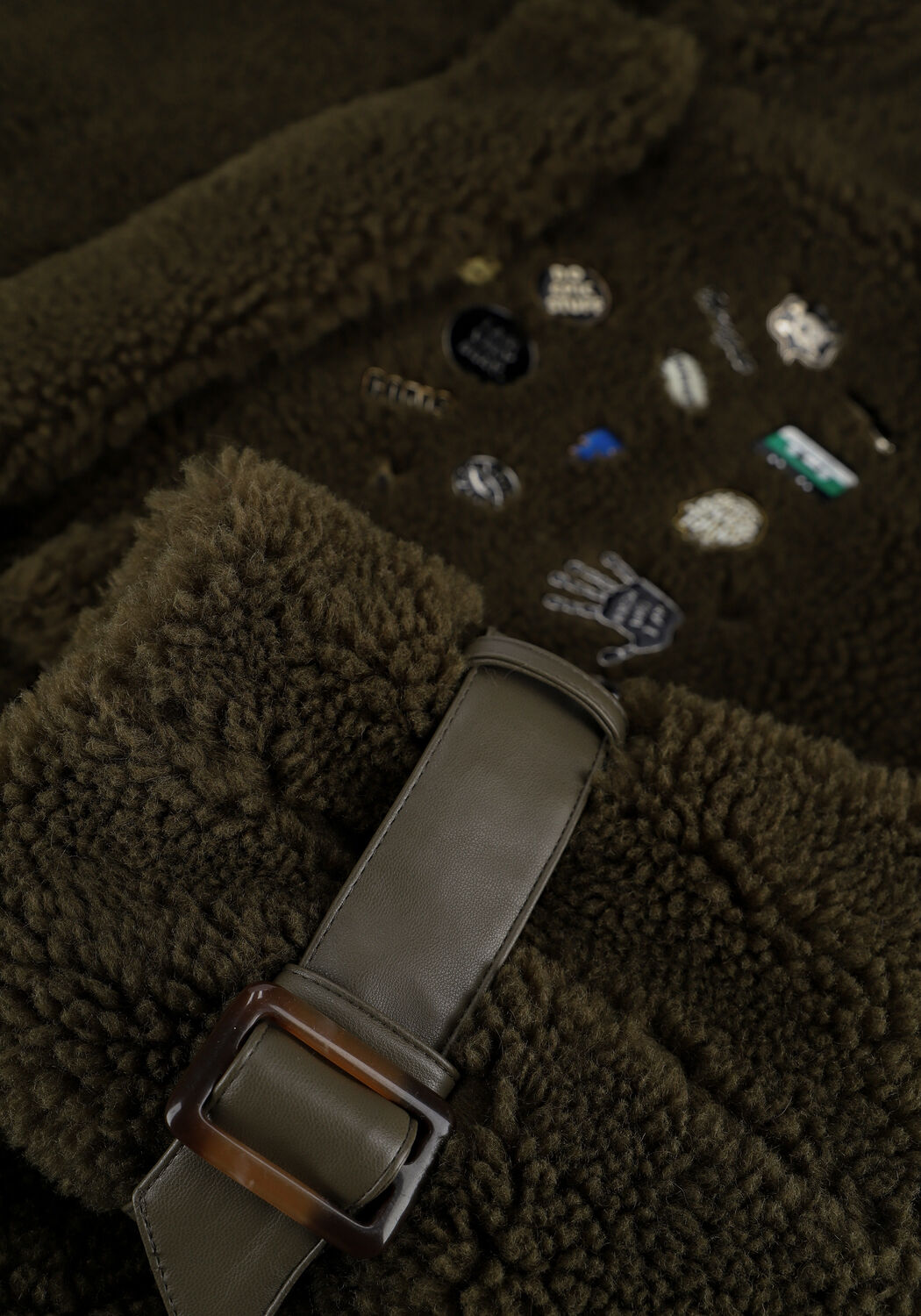 Gr&uuml;ne GOOSECRAFT Teddy-Jacke GC LOLA PINS COAT - large