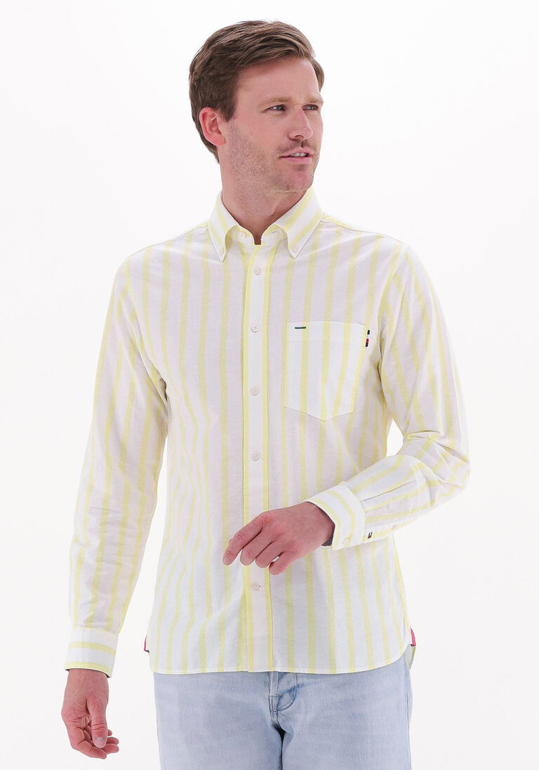gelbe tommy hilfiger casual-oberhemd bold oxford stripe rf shirt