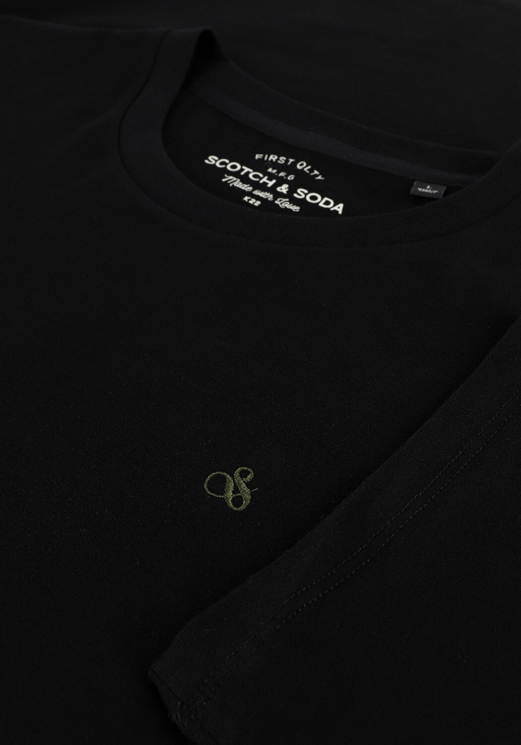 Schwarze SCOTCH & SODA T-shirt CREWNECK JERSEY T-SHIRT - large