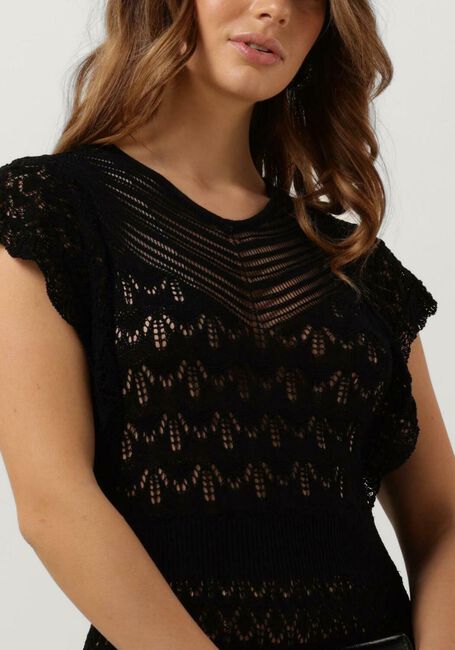 Schwarze LIU JO Maxikleid ECS ABITO MAGLIA LUNGO TRAFOR - large