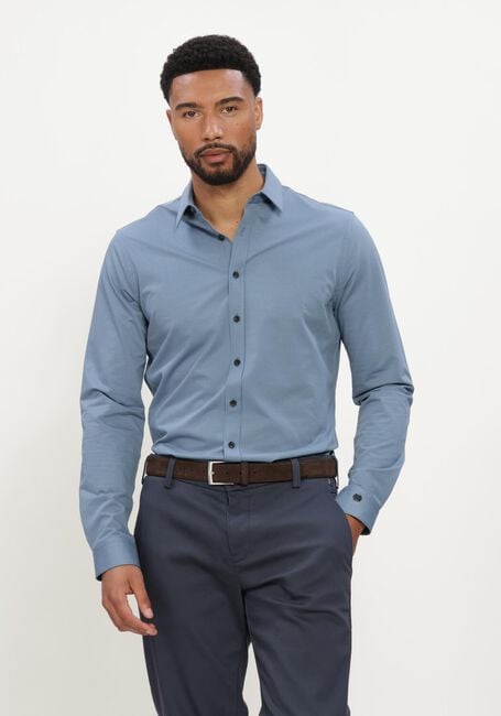 Blaue CAST IRON Klassisches Oberhemd LONG SLEEVE SHIRT TWILL JERSEY - large