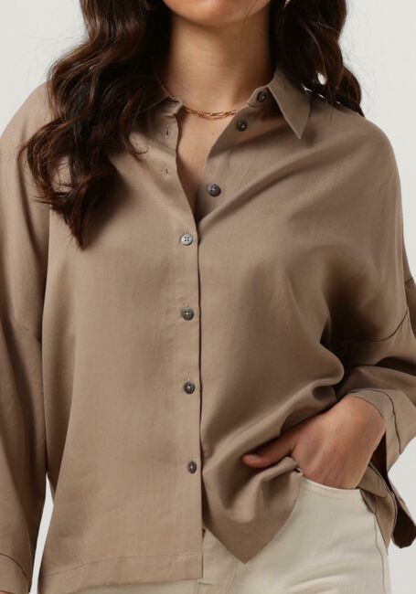 Braune OBJECT Blusen OBJTILDA BOXY SHIRT - large