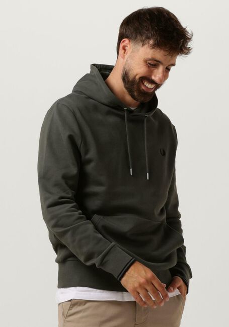 Olive FRED PERRY Pullover & Cardigans TIPPED HOODED SWEATSHIRT - large