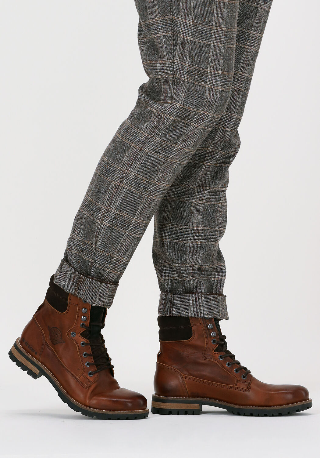 Cognacfarbene PME LEGEND Schn&uuml;rboots CARGOTANKER - large