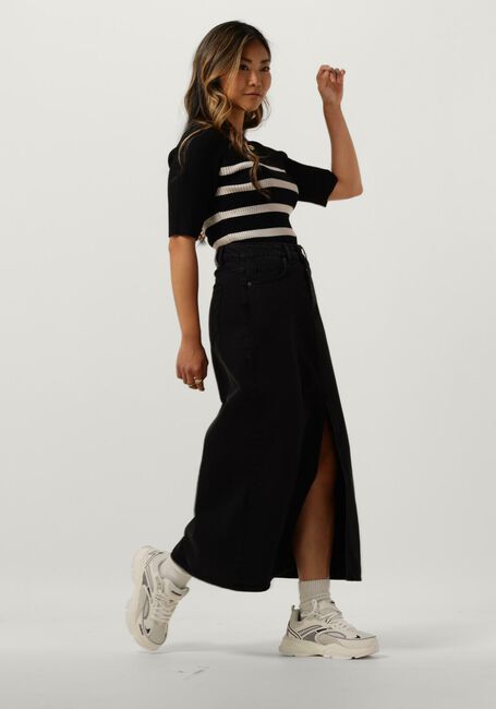 Schwarze CO'COUTURE T-shirt BADOE STRIP MIDI SLEEVE KNIT - large