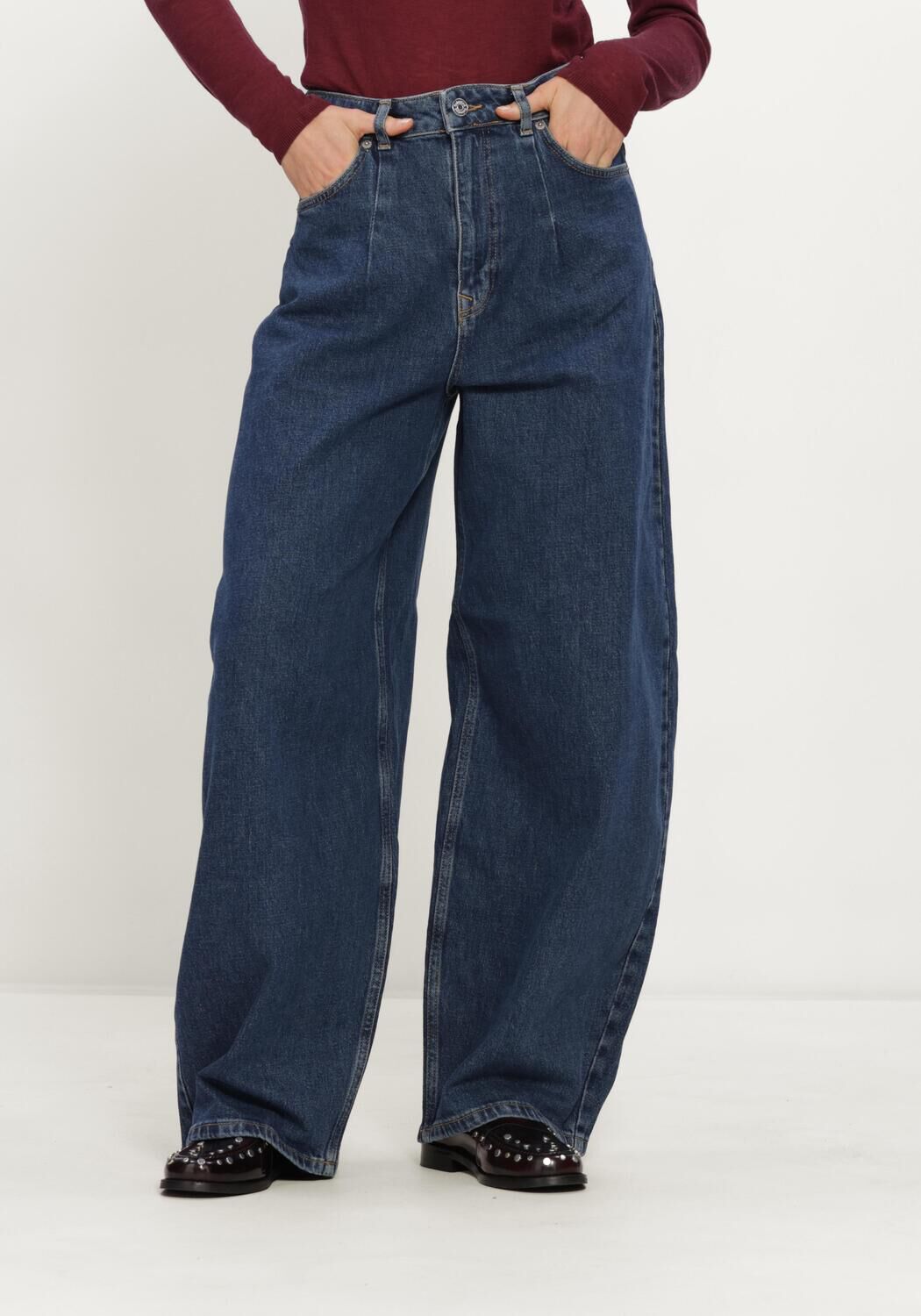 Blaue SELECTED WOMEN Wide jeans SLWBARREL LOOSE NANET - large