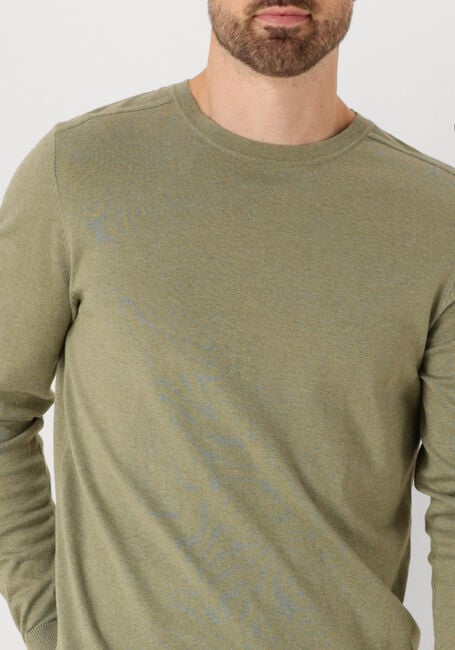 Khaki SELECTED MEN Pullover SLHBERG CREW NECK NOOS - large