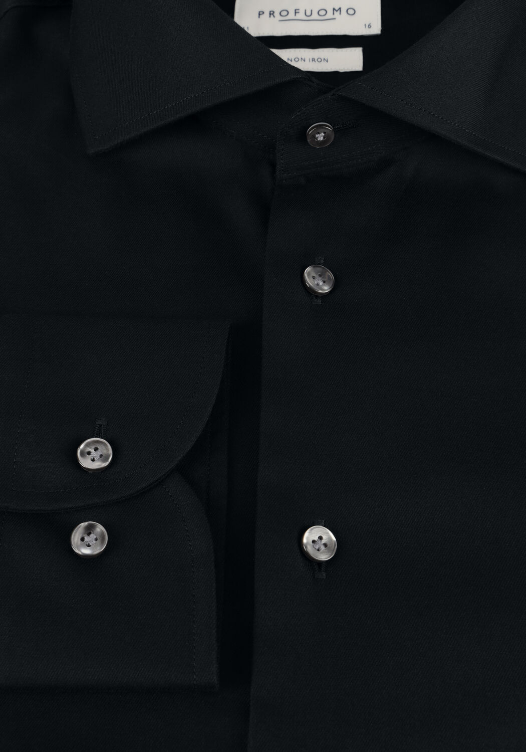 Schwarze PROFUOMO Klassisches Oberhemd FINE TWILL - SLIM FIT - NON IRON - large