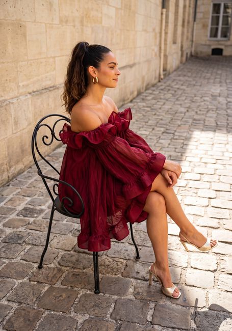 Bordeaux Y.A.S. Minikleid YASFALLULAH O/S DRESS - D2D - large