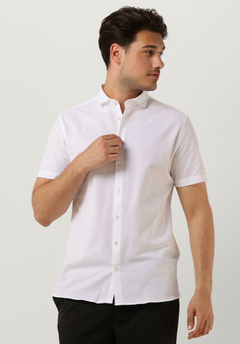 weiße purewhite casual-oberhemd melange ss basic shirt
