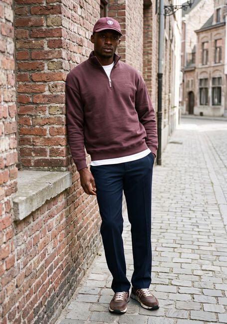 Bordeaux GENTI Sweatshirt HALF ZIP SWEAT - large