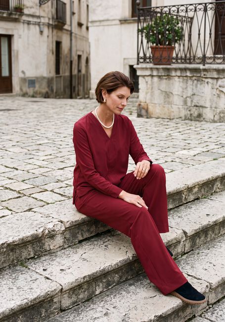Bordeaux STUDIO ANNELOES Weite Hose LEXIE BONDED TROUSERS - large