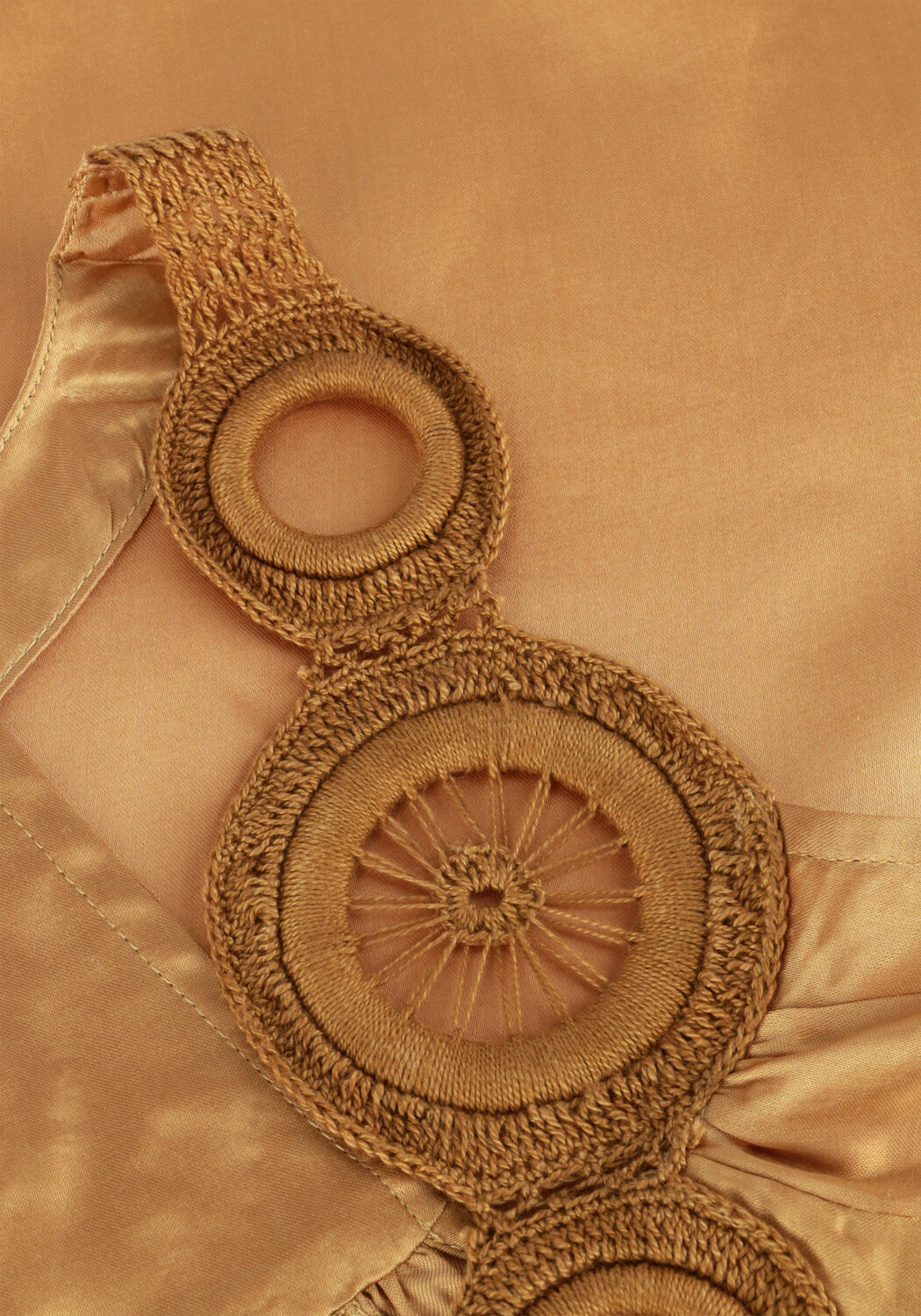 Camelfarbene SUMMUM Top SINGLET SOLID SATIN - large