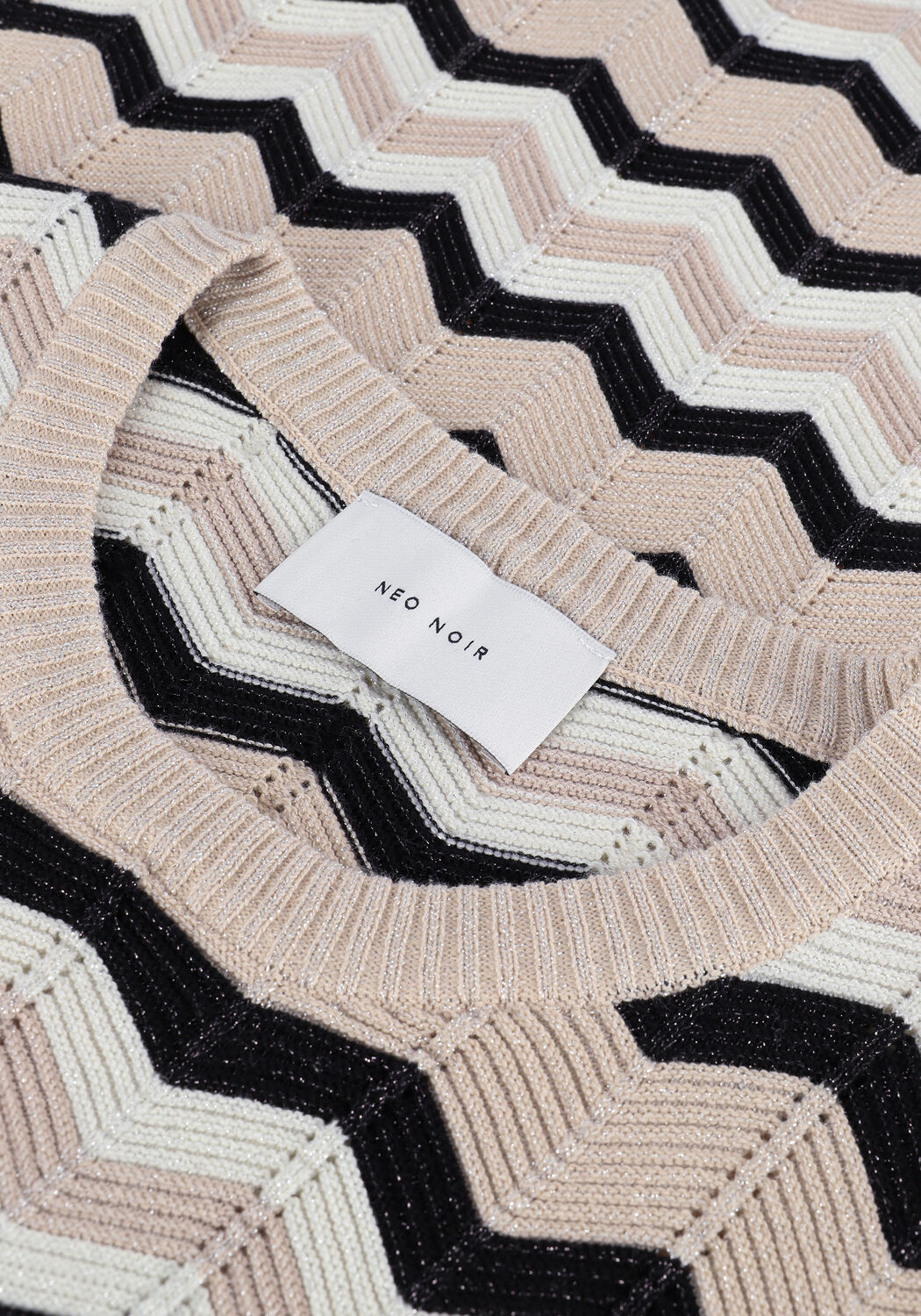 Sand NEO NOIR Pullover NELLE CHEVRON KNIT - large
