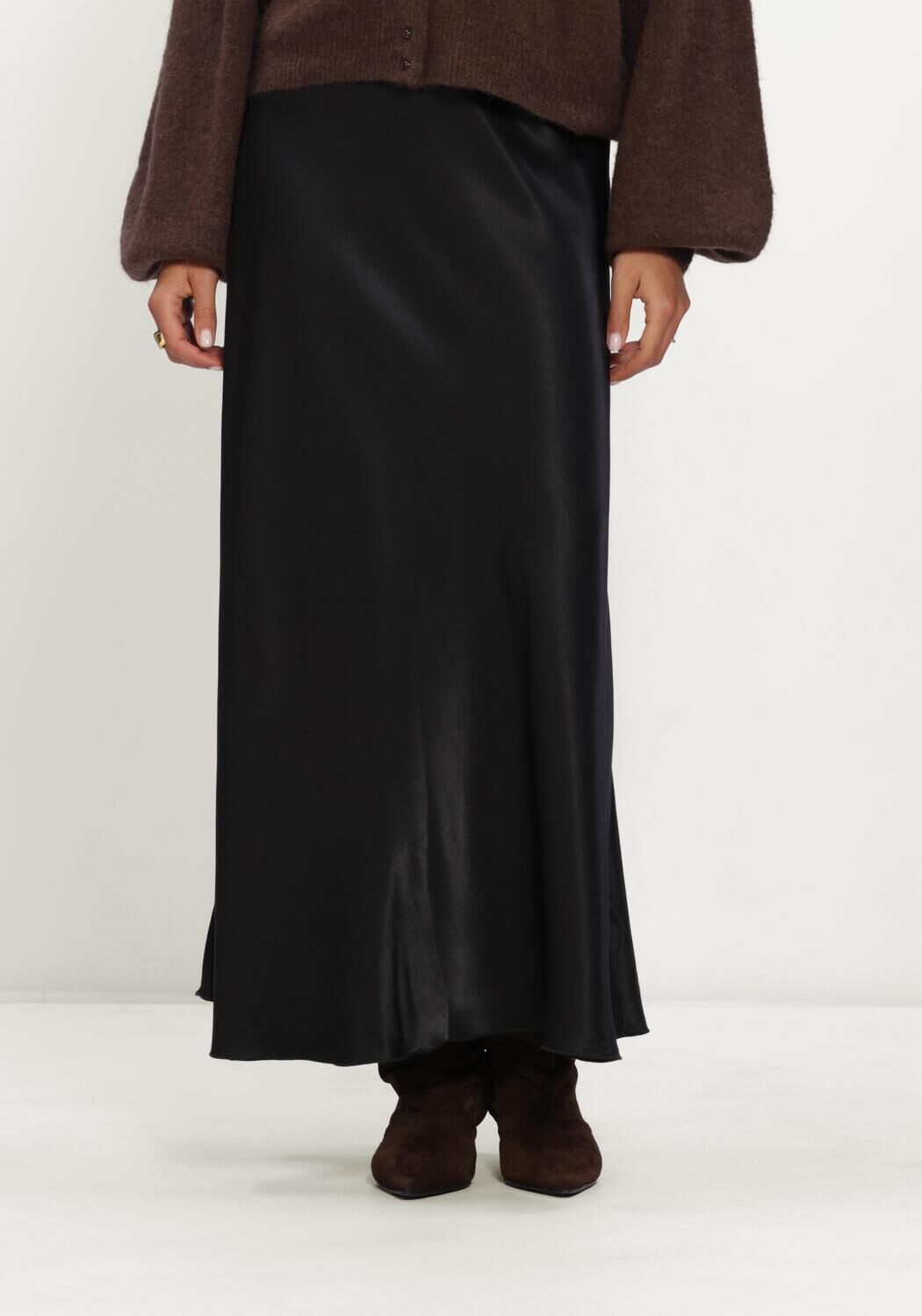 Schwarze MSCH COPENHAGEN Maxirock MSCHNICOLETTE ULLAS SKIRT - large