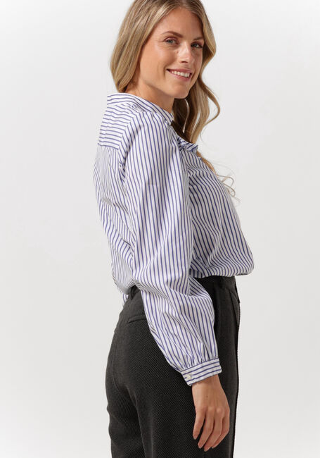 Weiße VANILIA Blusen RUFFLE STRIPE SHIRT - large