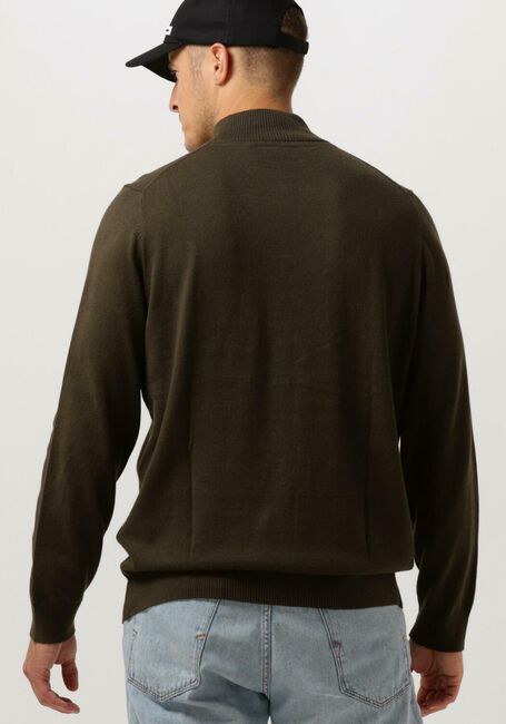 Olive LYLE & SCOTT Pullover COTTON MERINO QUARTER ZIP JUMPER - large