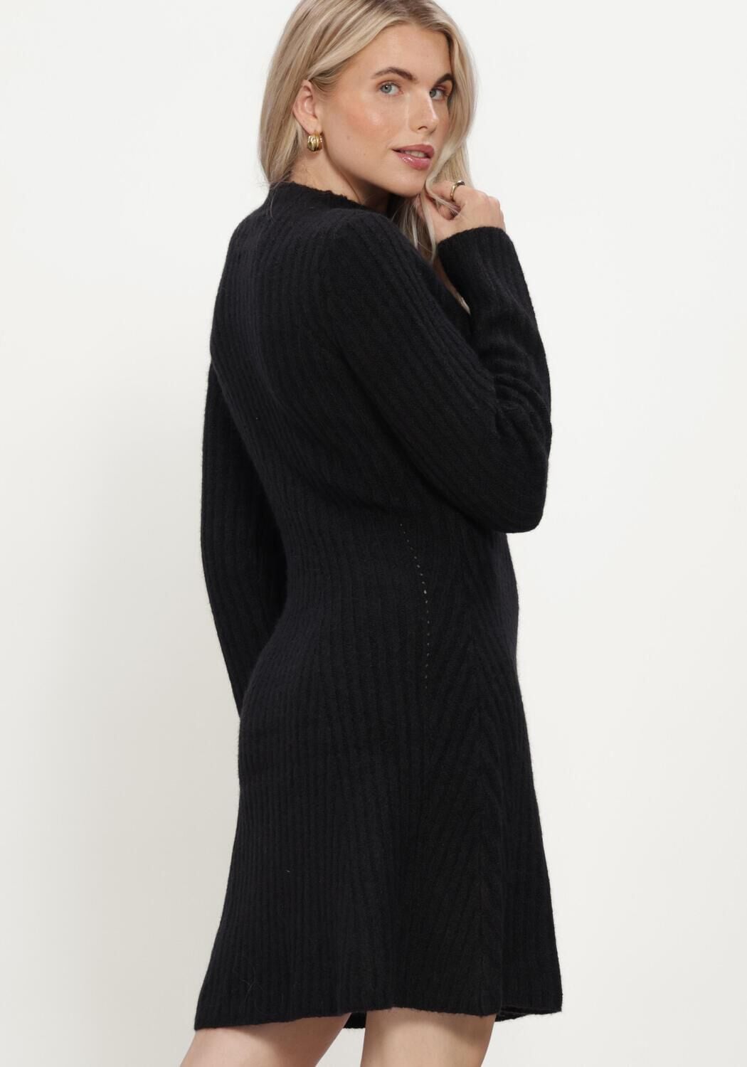 Schwarze Y.A.S. Minikleid YASDOLLY LS KNIT DRESS - large