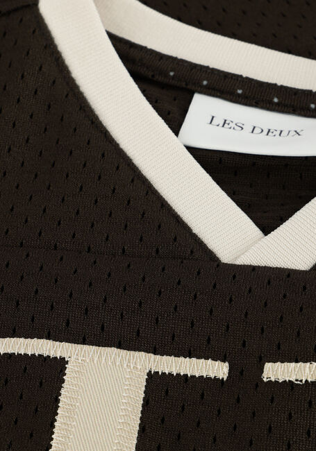 Braune LES DEUX Polo-Shirt BRONSON ENCORE MESH T-SHIRT - large