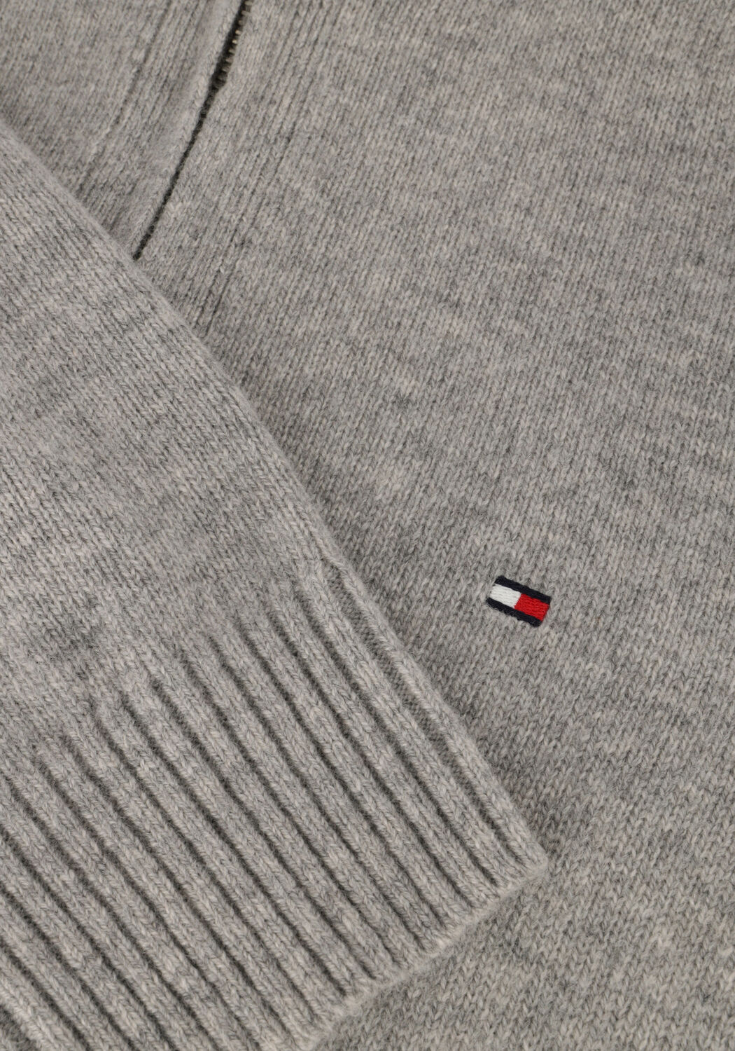 Hellgrau TOMMY HILFIGER Pullover LAMBSWOOL ZIP MOCK - large