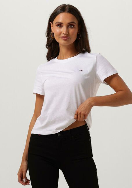 Weiße TOMMY JEANS T-shirt TJW REGULAR JERSEY C NECK - large