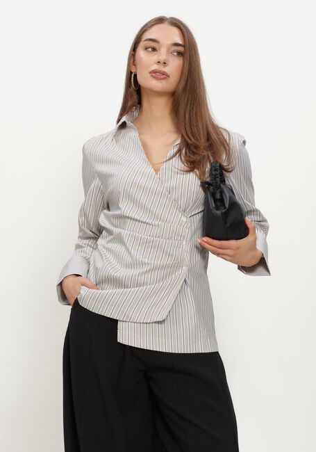 Beige Y.A.S. Blusen YASALISA LS LONG WRAP SHIRT - large