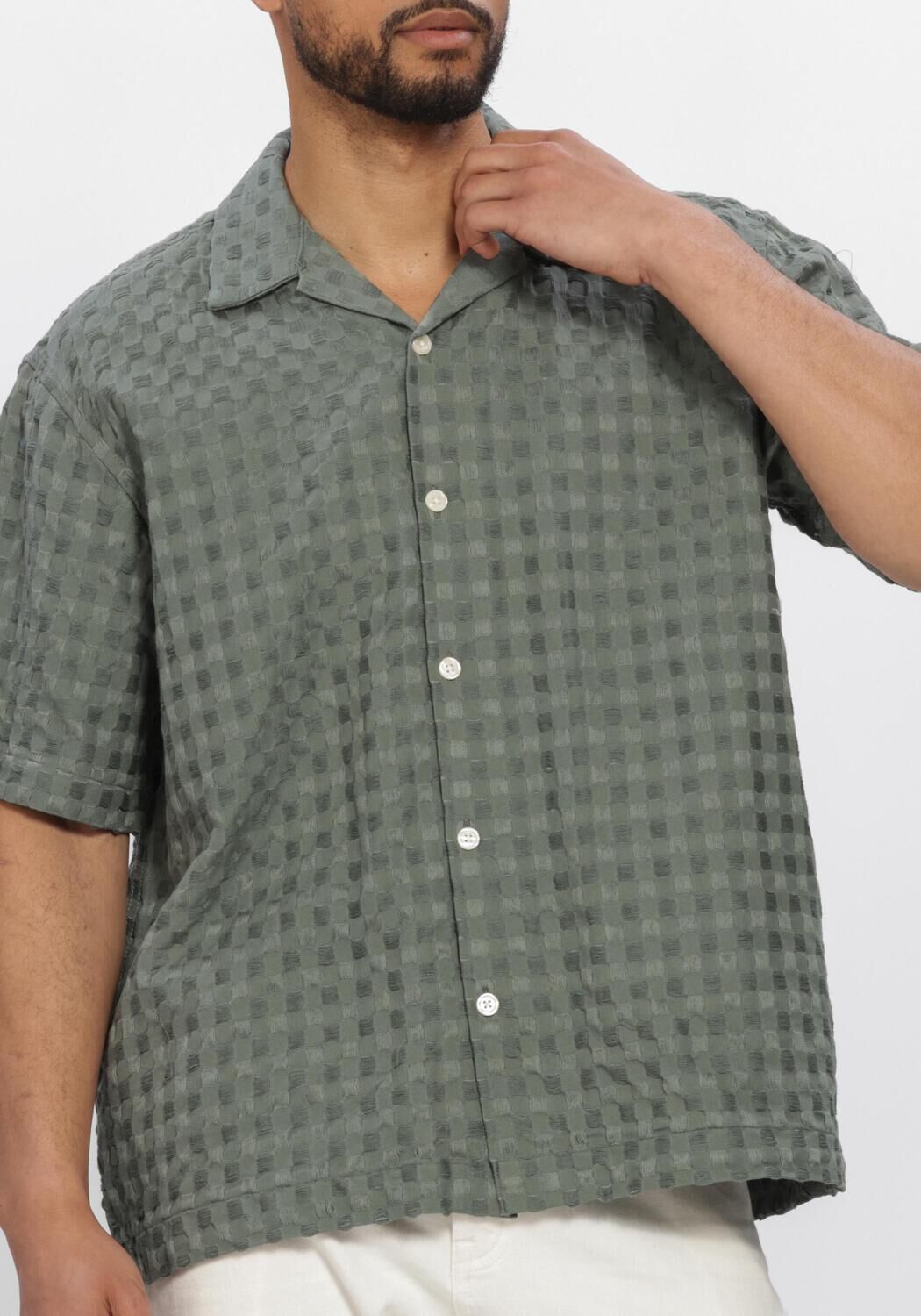 Gr&uuml;ne SELECTED MEN Hemden SLHRLXMONTY TEXTURE SS SHIRT - large