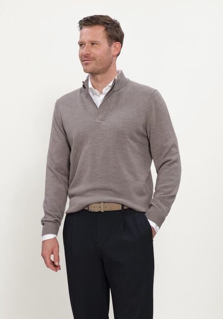 Taupe STEFANO LAURAN Pullover DOUBLE KNIT ZIP - large