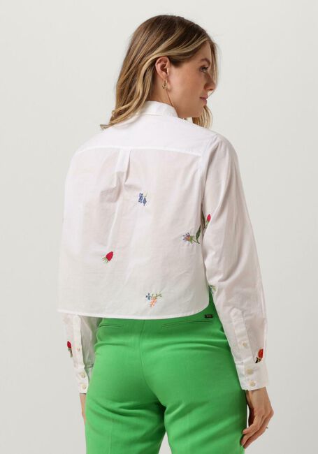 Weiße SCOTCH & SODA Bluse EMBROIDERED BOXY FIT SHIRT - large
