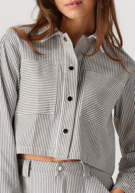 Blaue COLOURFUL REBEL Blusen RUBY CROPPED STRIPED BLOUSE - large