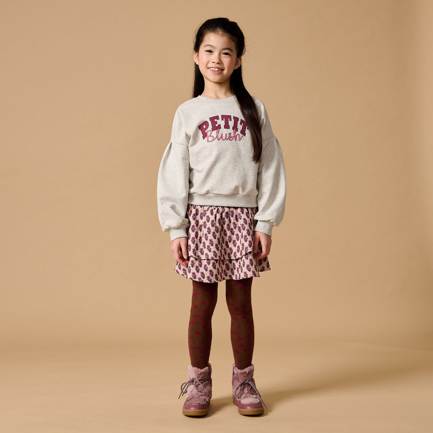 Ecru PETIT BLUSH Pullover EASY SWEATER LOGO - large