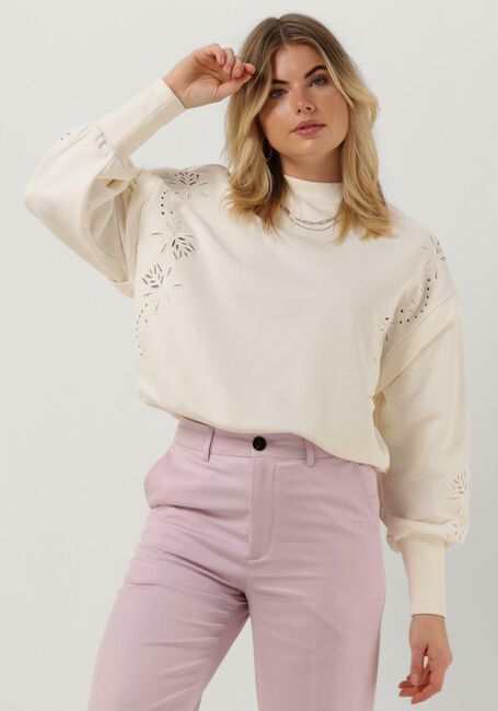 Creme SCOTCH & SODA Sweatshirt PUFF SLEEVE EMBROIDERY SWEATSHIRT - large