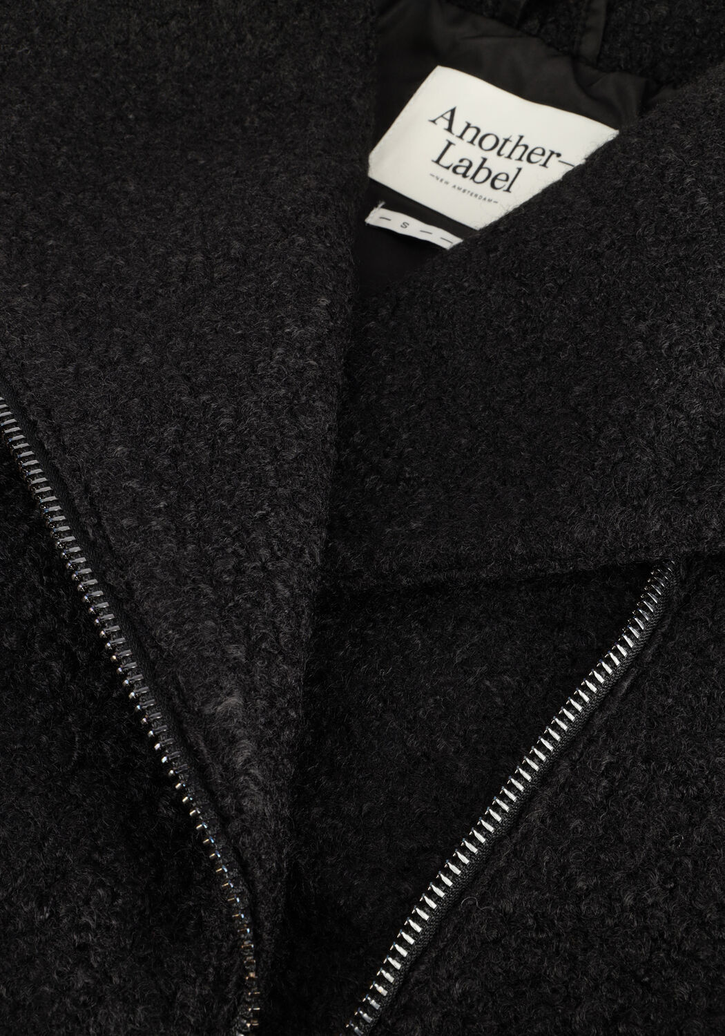 Schwarze ANOTHER LABEL Teddy-Jacke JULIET BIKER JACKET - large