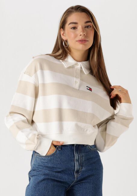 Beige TOMMY JEANS Tops & T-shirts TJW BOXY BADGE POLO HWK - large