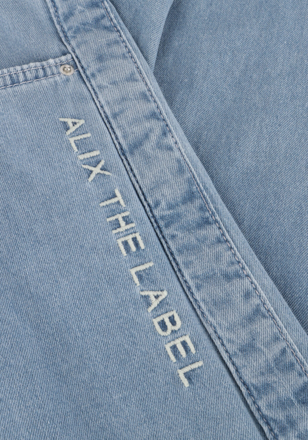 Hellblau ALIX THE LABEL Straight leg jeans LADIES WOVEN CHAMBRAY DENIM PANTS - large
