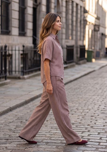 Beige BY-BAR Weite Hose CELIN STRIPE PANTS - large